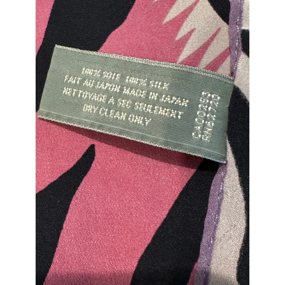 Oscar de la Renta Scarf Multicolor Zebra Print 100% Silk Square Made in Japan
